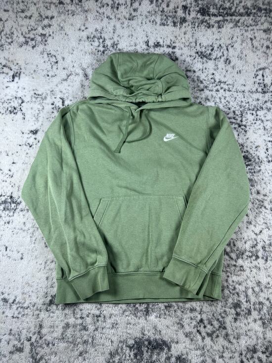 Nike Other - Nike Club Fleece Hoodie Mens M Green Futura Swoosh Logo Minimalist Streetwear